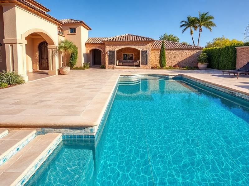 Construction piscine béton sur mesure EMB - Aménagement extérieur Béziers